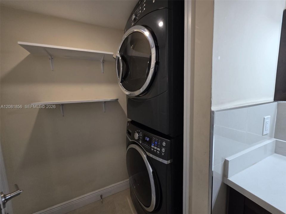 Washer and Dryer inside the unit