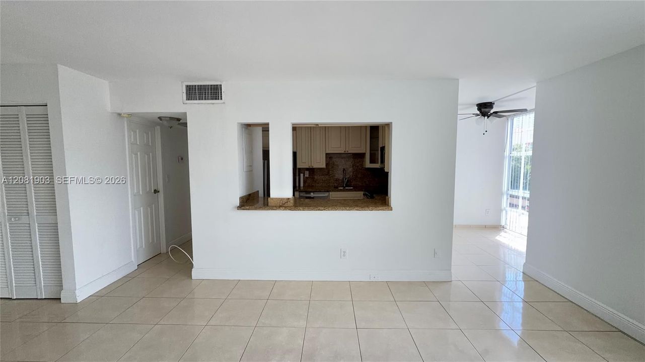 living room facing the kitchen
