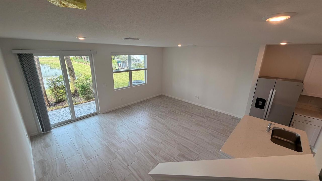Open floor living/dining