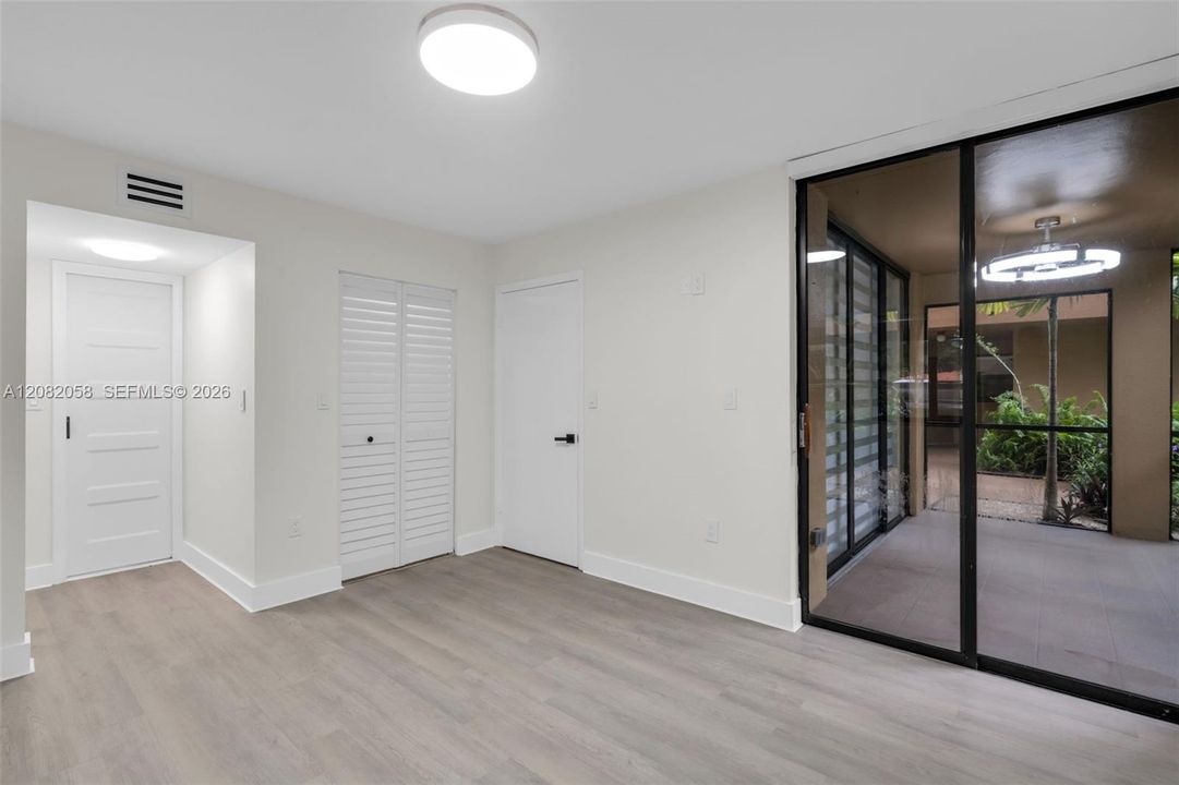 This picture, modern pocket door closed.