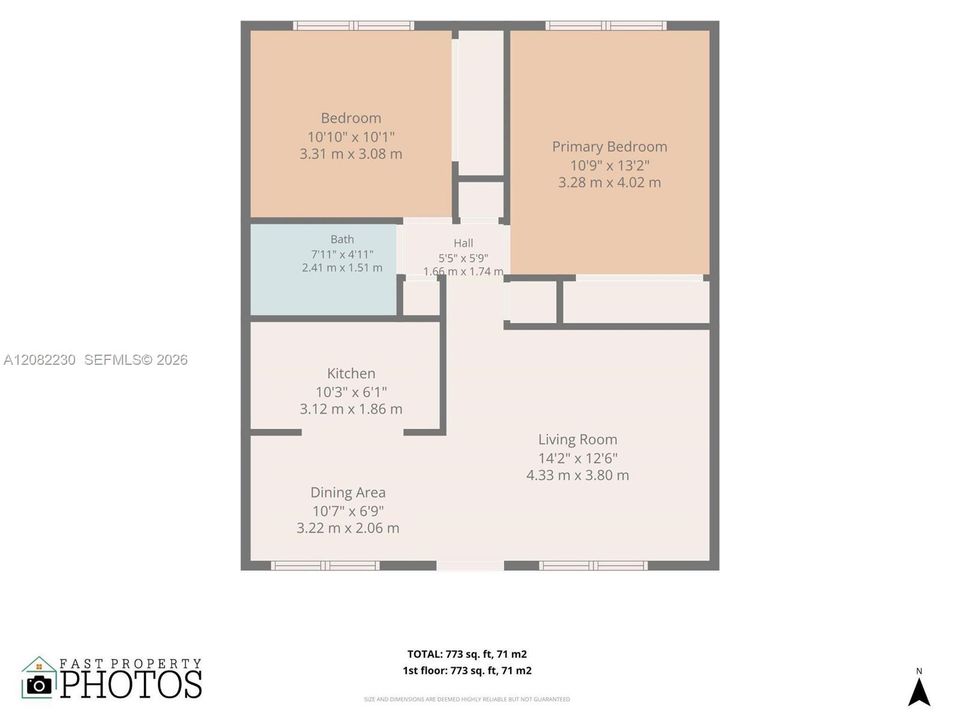 For Rent: $2,000 (2 beds, 1 baths, 773 Square Feet)