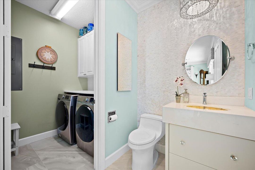 Powder Room and Laundry Area