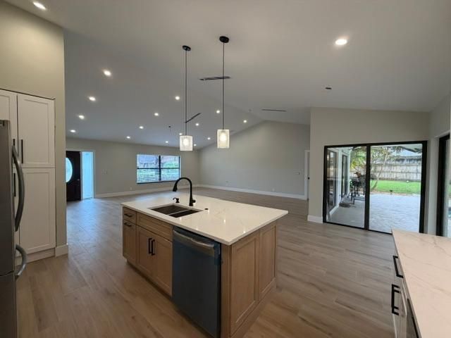 Kitchen open to Living room