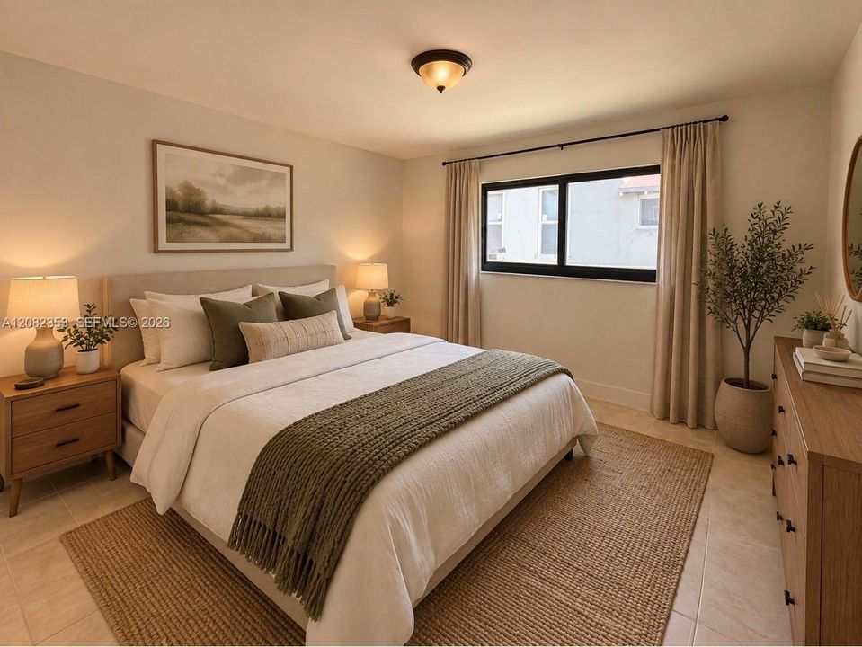 Virtual Staged Master Bedroom