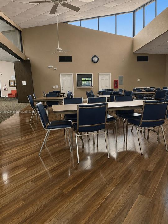 Community clubhouse gathering room.
