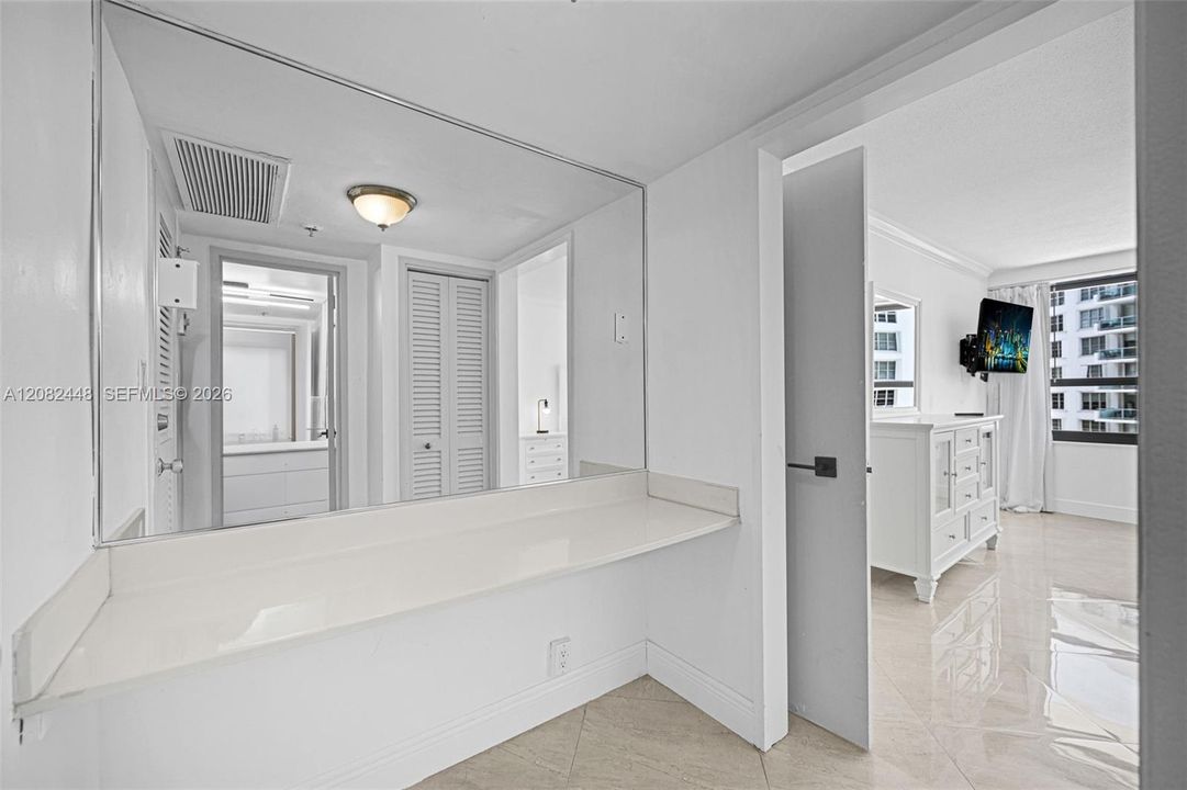 Master bedroom dressing area