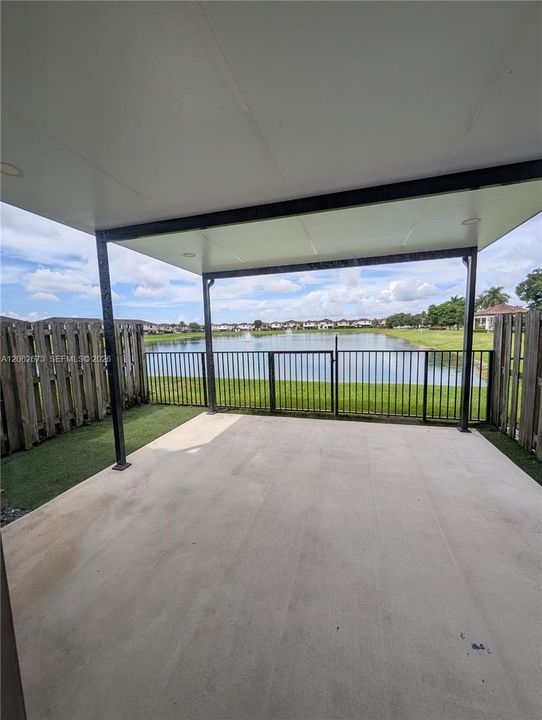 Lake view from covered patio
