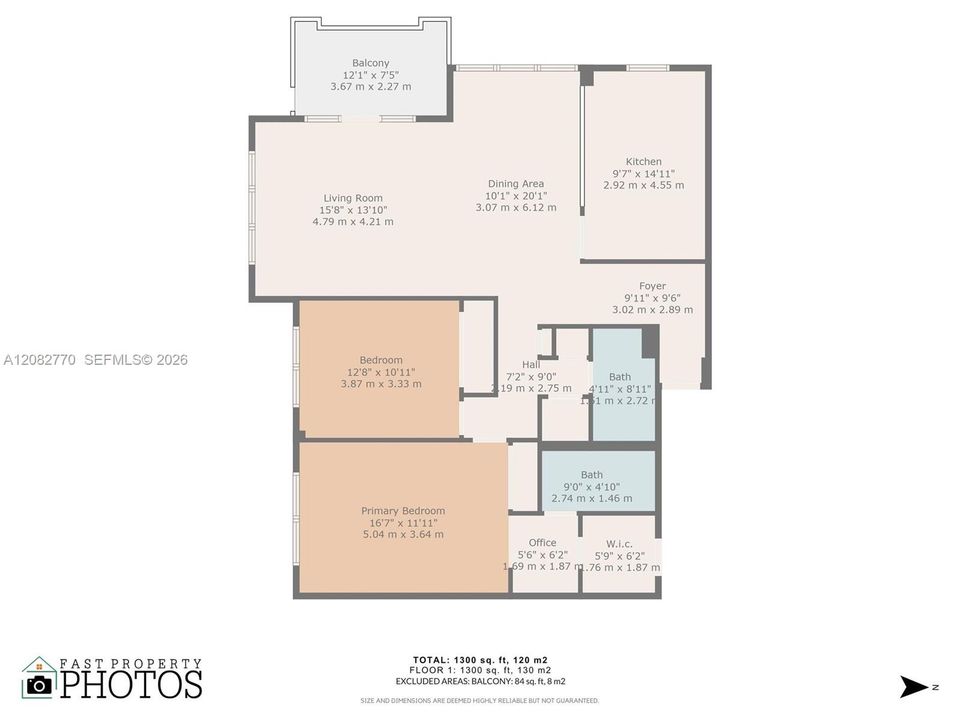 For Sale: $260,000 (2 beds, 2 baths, 1300 Square Feet)