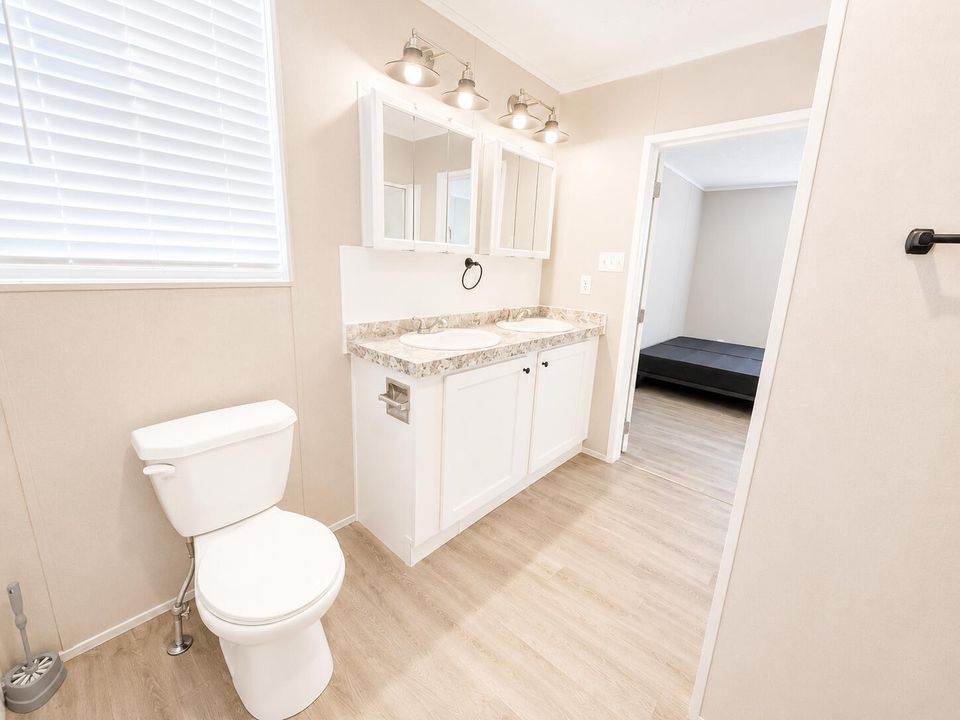 Bright Modern Double-Vanity Bathroom