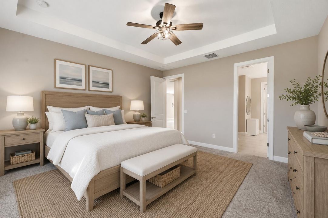 virtually staged primary bedroom