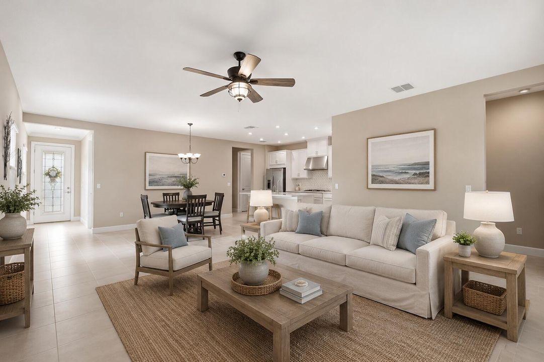 virtually staged living-dining
