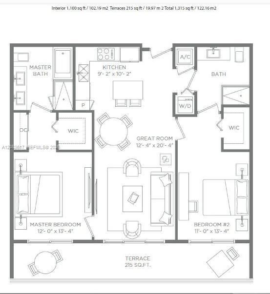 На продажу: $745,000 (2 спален, 2 ванн, 1055 Квадратных фут)