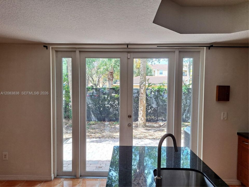 French doors to patio