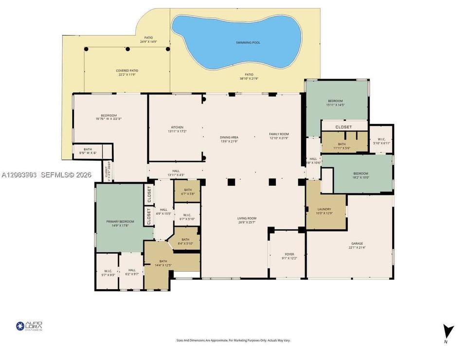 For Sale: $2,665,000 (4 beds, 3 baths, 3611 Square Feet)
