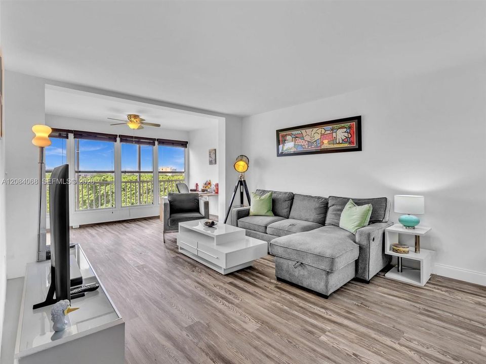 Bring your large sectional, there is plenty of space.