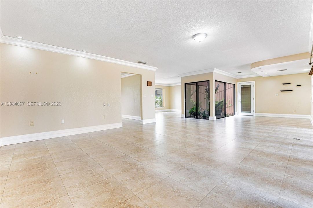 Family room looking towards the atrium and living
