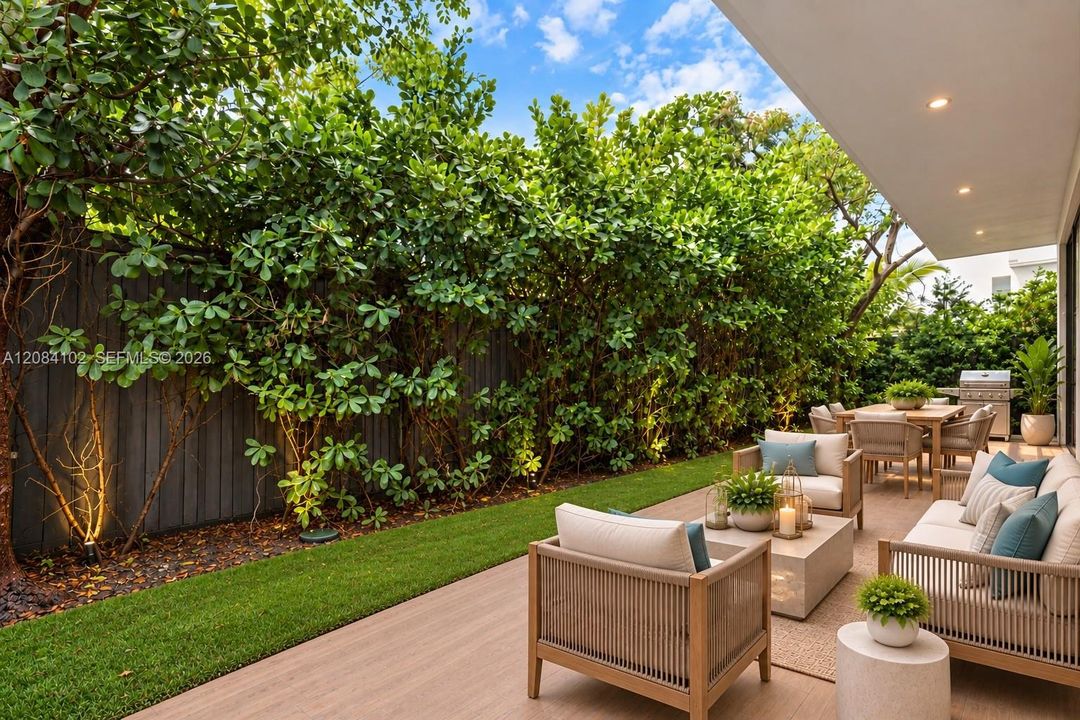 Patio is virtually staged