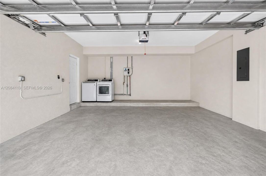 2 car garage with attic.