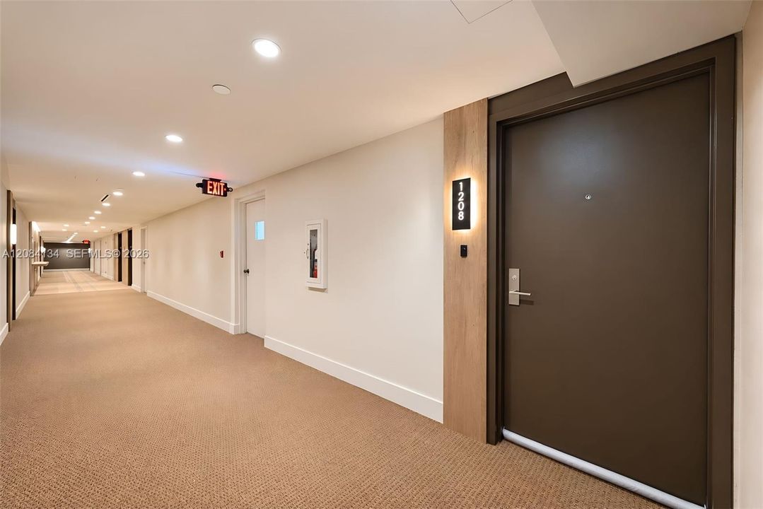 Recently renoated hallway and entrance door