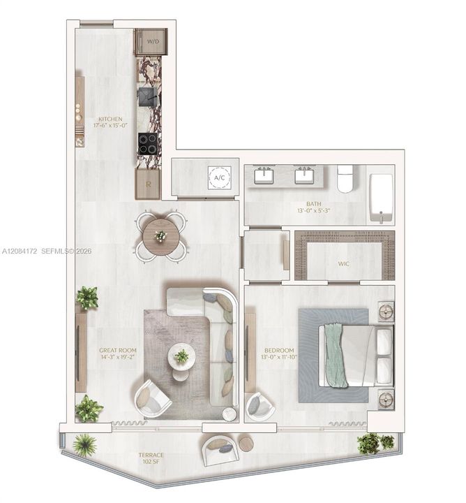 For Rent: $4,200 (1 beds, 1 baths, 833 Square Feet)