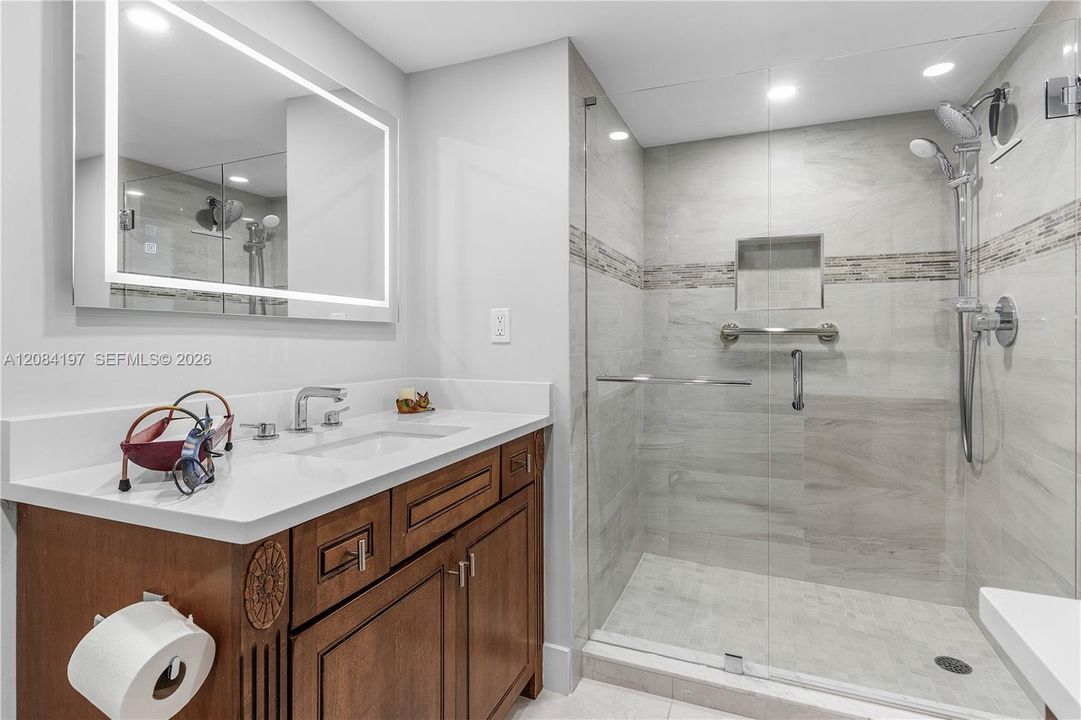 Renovated 2nd Bathroom with Designer Mirror