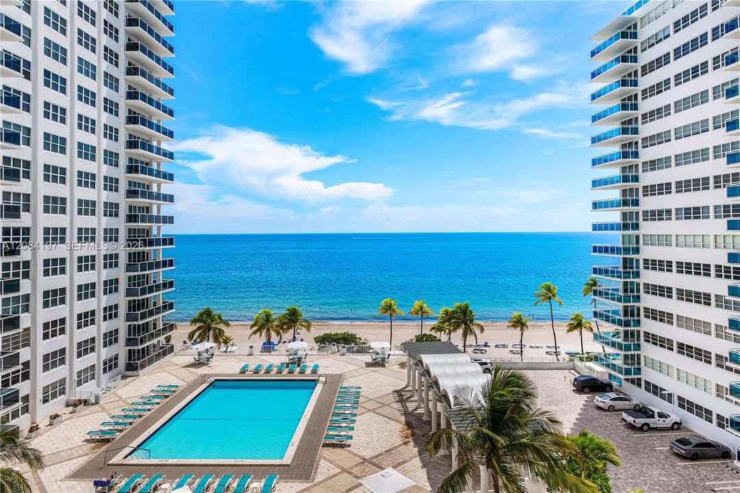 Beautiful view of Pool, Beach and Ocean