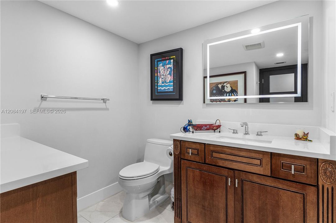 Renovated 2nd Bathroom with Designer Mirror