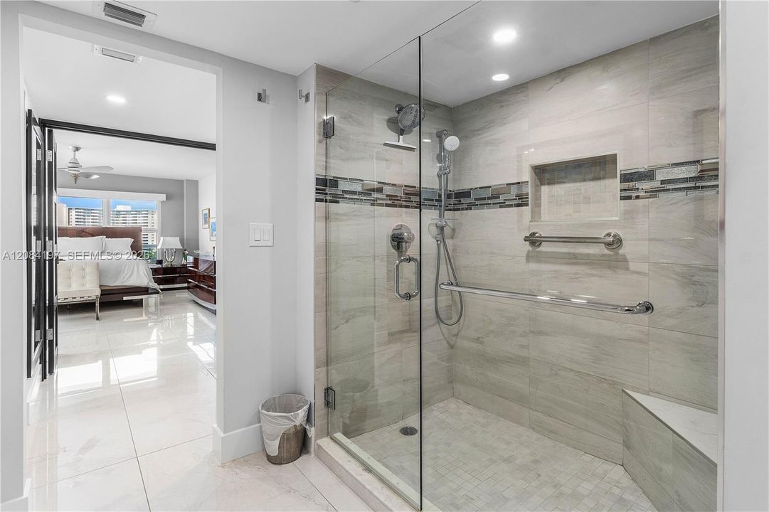 Completely renovated Primary Bathroom with Linen Closet