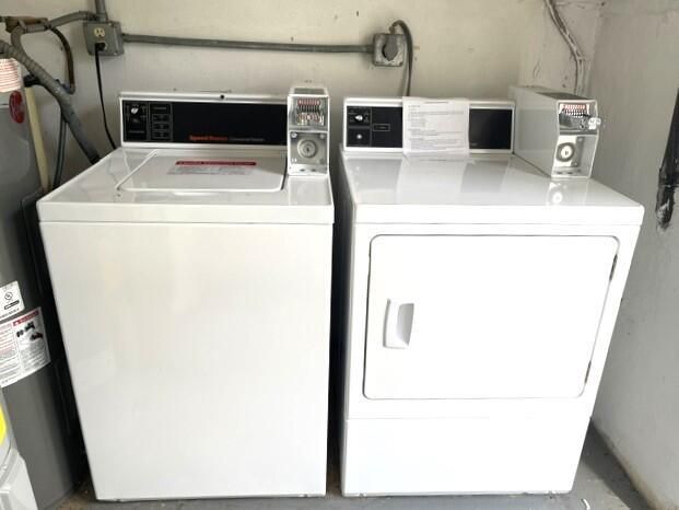 Shared coin operated washer and dryer