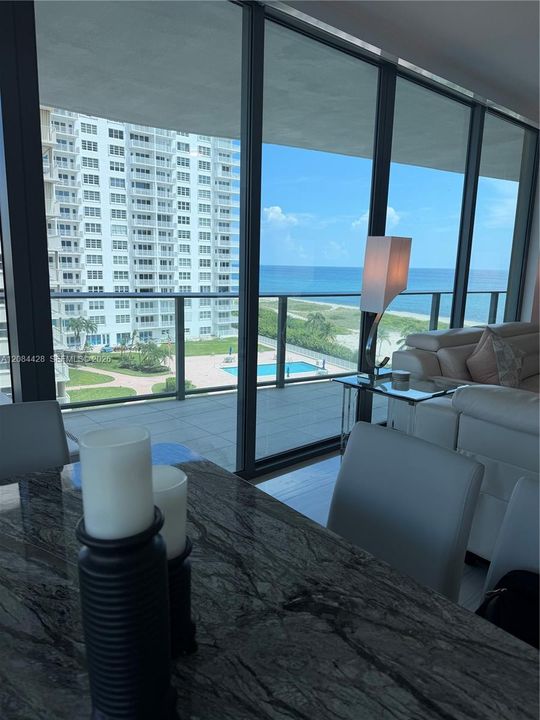 Ocean views from the dining and living areas.