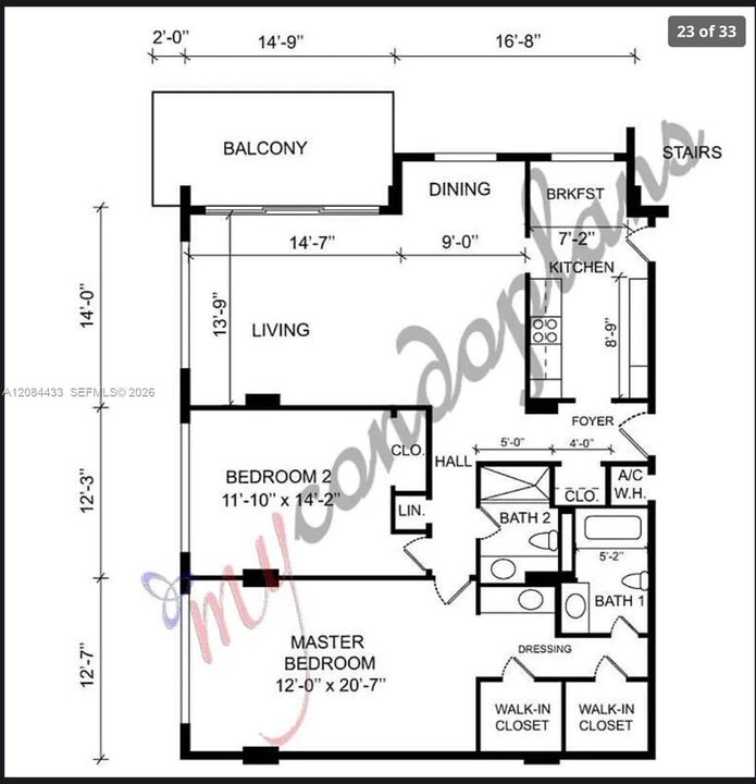На продажу: $149,000 (2 спален, 2 ванн, 1284 Квадратных фут)