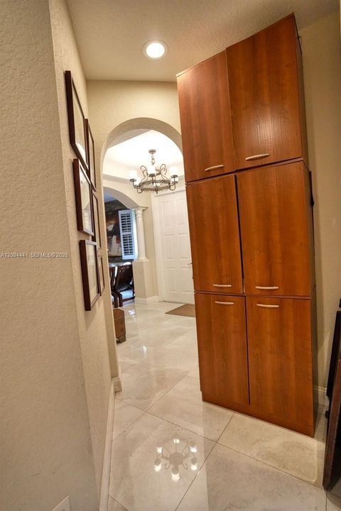 Leading to Laundry area and garage