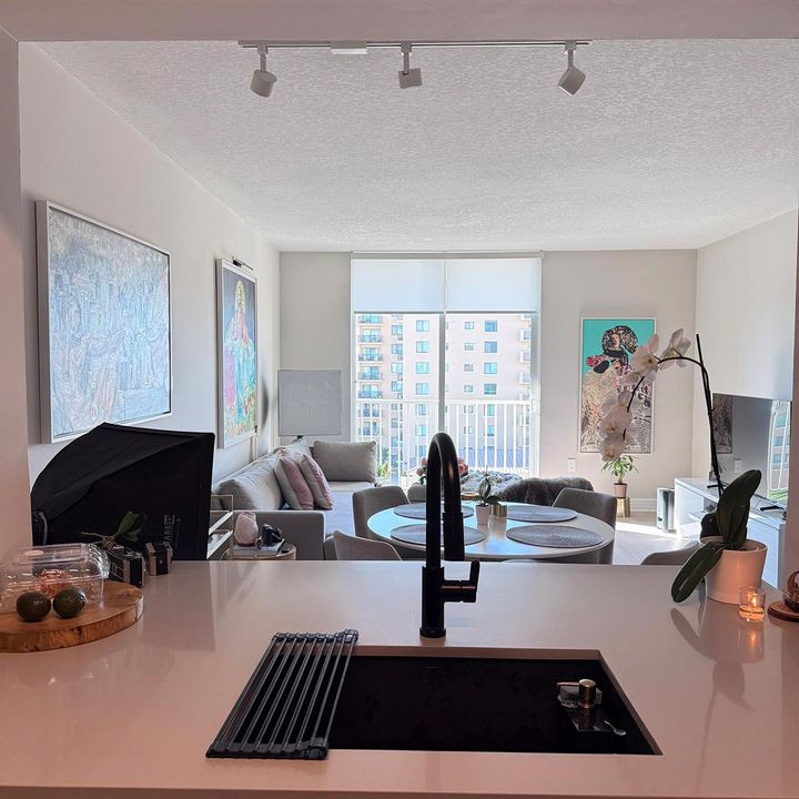 kitchen and living room