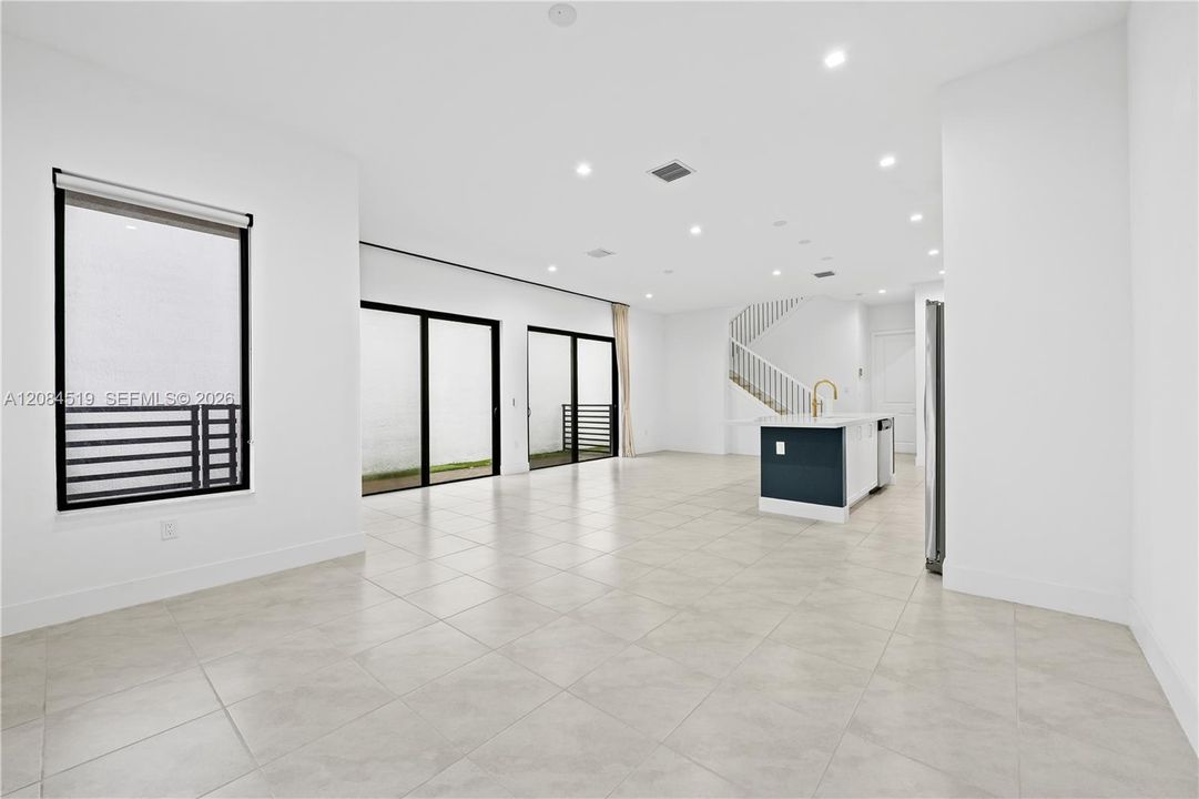 LIVING ROOM AND OPEN FLOOR PLAN, WHITE AND CLEAN
