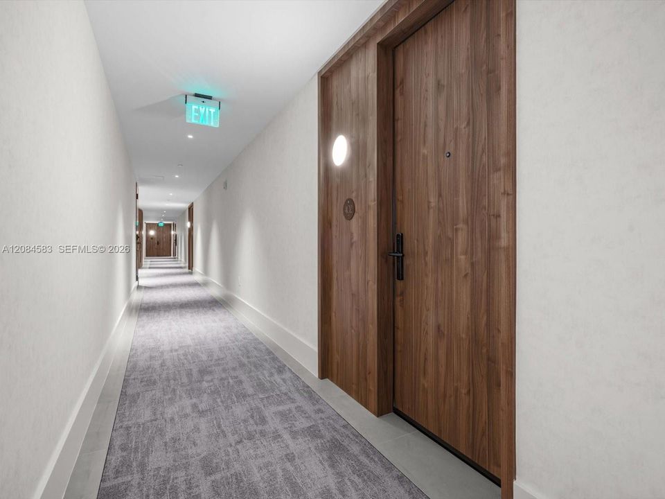Elegant residential corridor and private entry