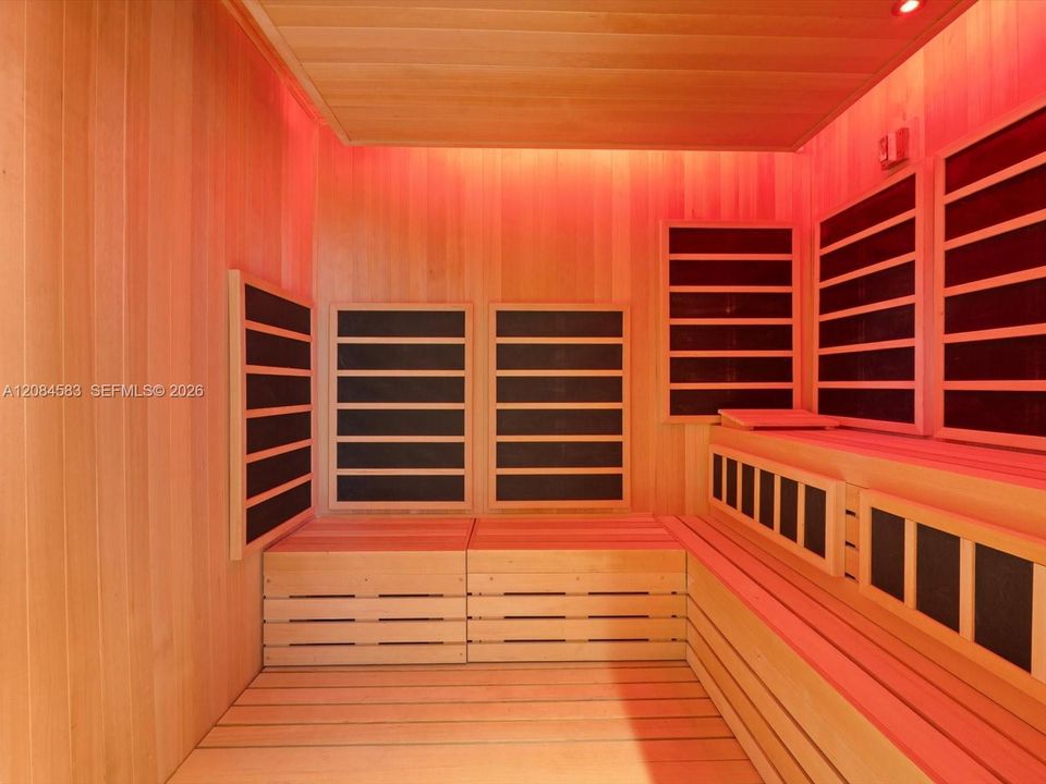 Modern sauna within the wellness lounge