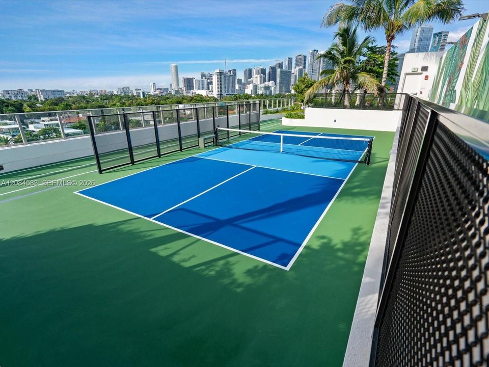 Rooftop pickleball court