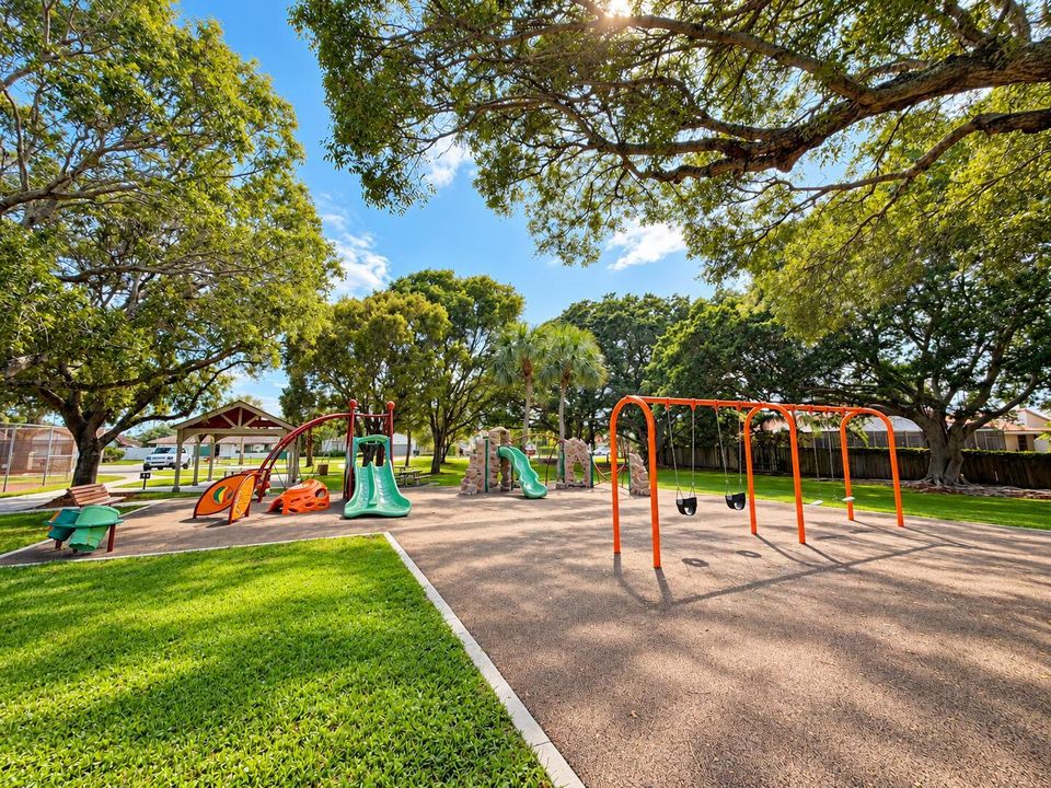 Sunny Neighborhood Playground Beneath th