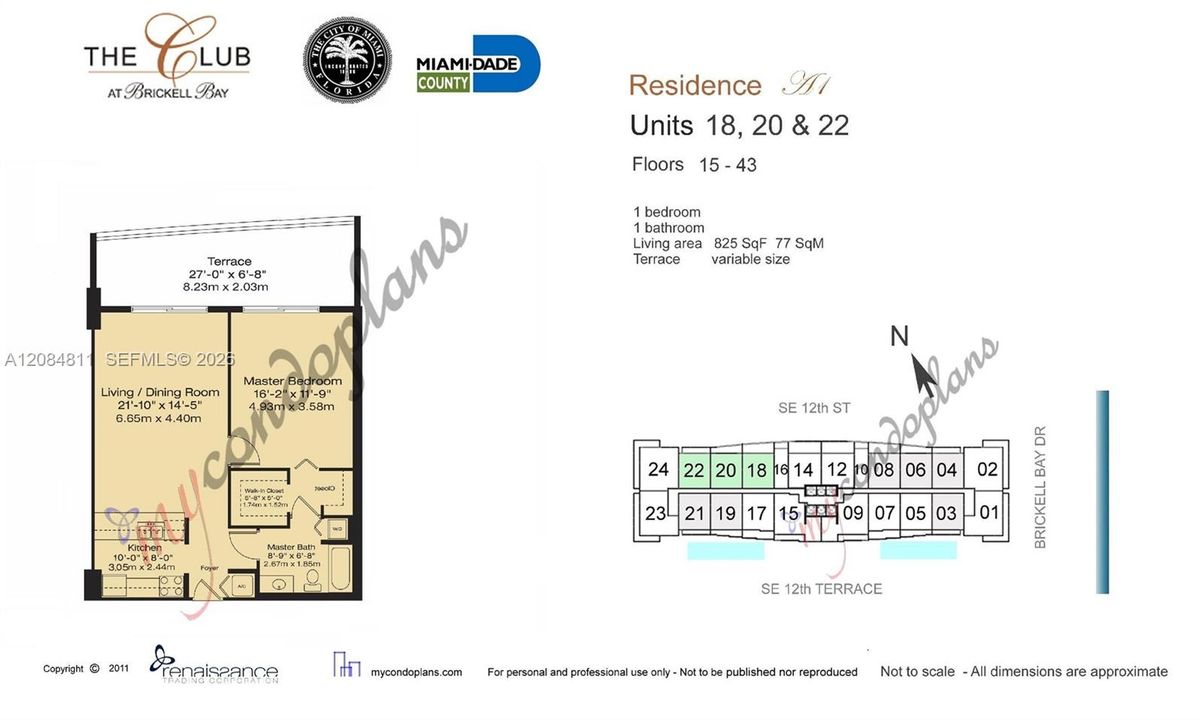 En Renta: $2,800 (1 camas, 1 baños, 825 Pies cuadrados)