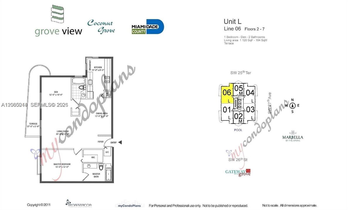 В аренду: $2,850 (2 спален, 2 ванн, 1120 Квадратных фут)
