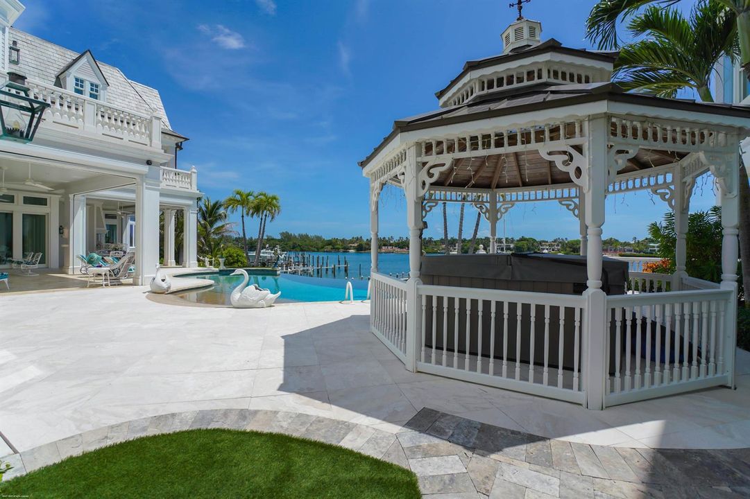 Backyard pool deck