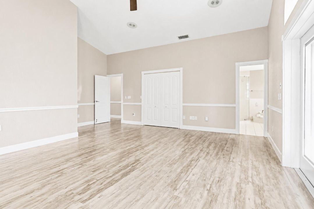 master bedroom with 2 walkin closets