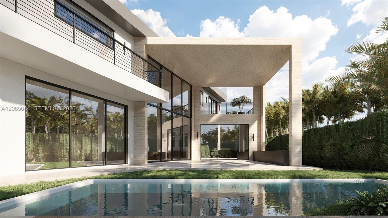 Alternate schematic rear-yard view of the proposed second-story addition.