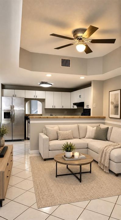 Family Room virtually staged
