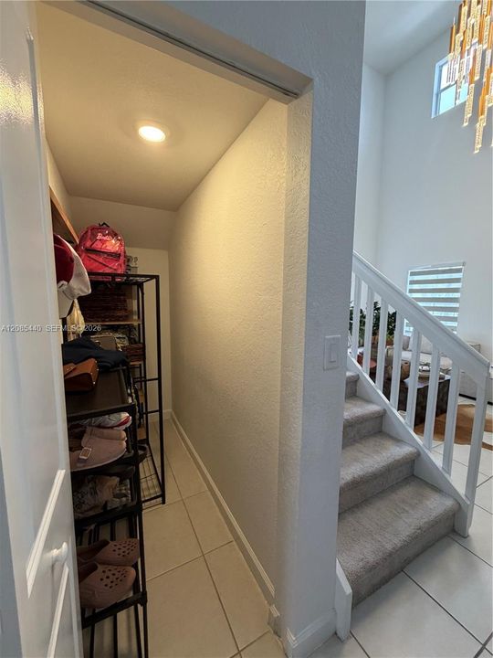 Closet under stairs