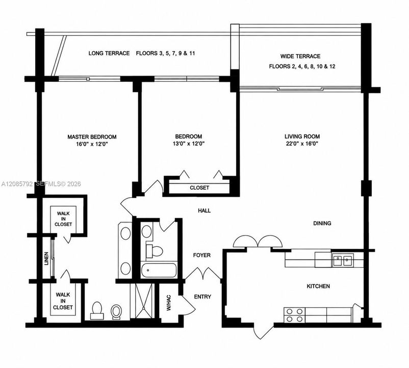 En Venta: $1,100,000 (2 camas, 2 baños, 1260 Pies cuadrados)