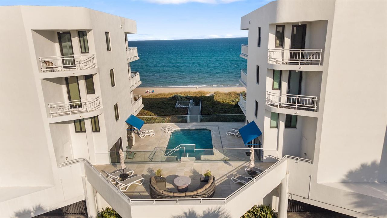 Building/pool/beach aerial