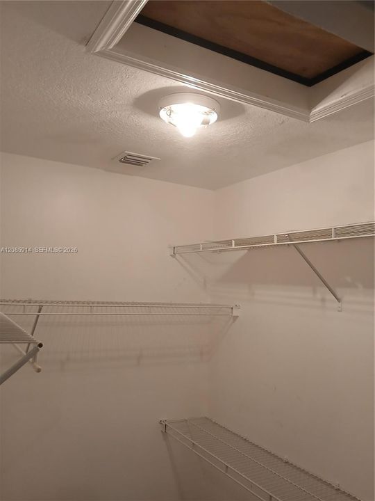 walk in closet and attic storage