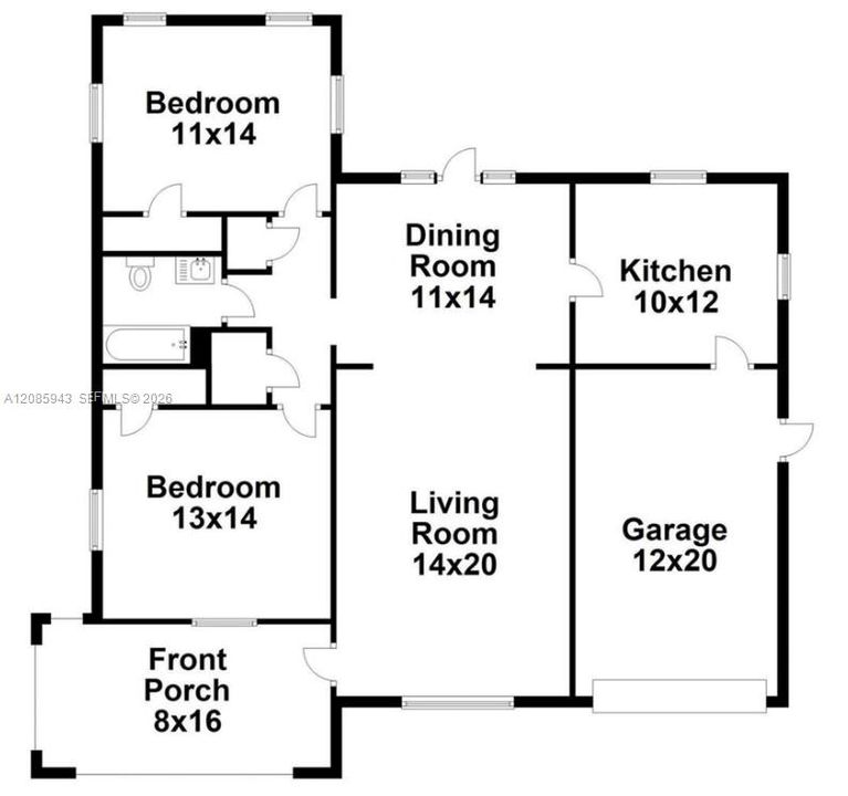 В аренду: $6,000 (2 спален, 1 ванн, 1201 Квадратных фут)