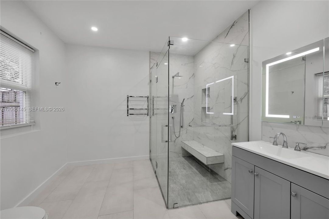 Beautifully renovated primary bathroom